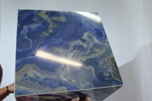 Elegant Blue Marble-Look Porcelain Pedestal Stand for Art Work 12" x 12" x 39"H - Image 12