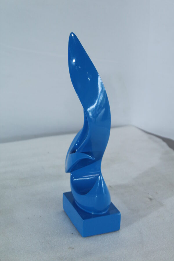 Blue Flame Abstract Resin Sculpture Home Decor 6" x 3" x 12"H - Image 4