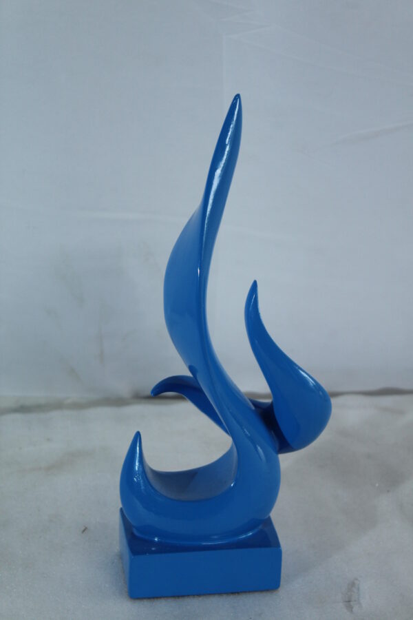 Blue Flame Abstract Resin Sculpture Home Decor 6" x 3" x 12"H - Image 7