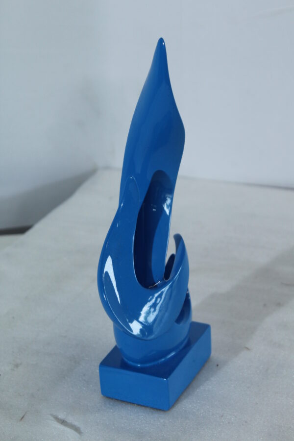 Blue Flame Abstract Resin Sculpture Home Decor 6" x 3" x 12"H - Image 9