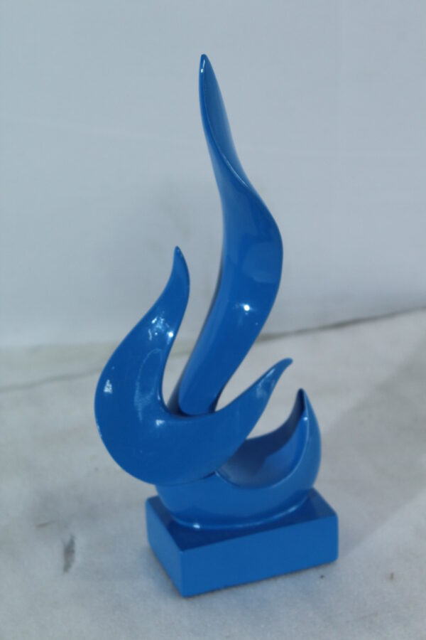 Blue Flame Abstract Resin Sculpture Home Decor 6" x 3" x 12"H - Image 10
