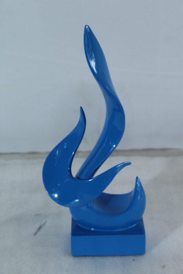 Blue Flame Abstract Resin Sculpture Home Decor 6" x 3" x 12"H - Image 11