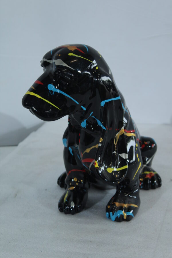 Colorful Resin Basset Hound Dog Sculpture Decor 16" x 8" x 13"H - Image 8