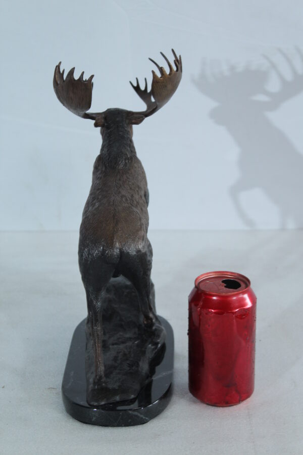Walking Moose Bronze Sculpture with Marble Base 11" x 4" x 13"H - Image 5