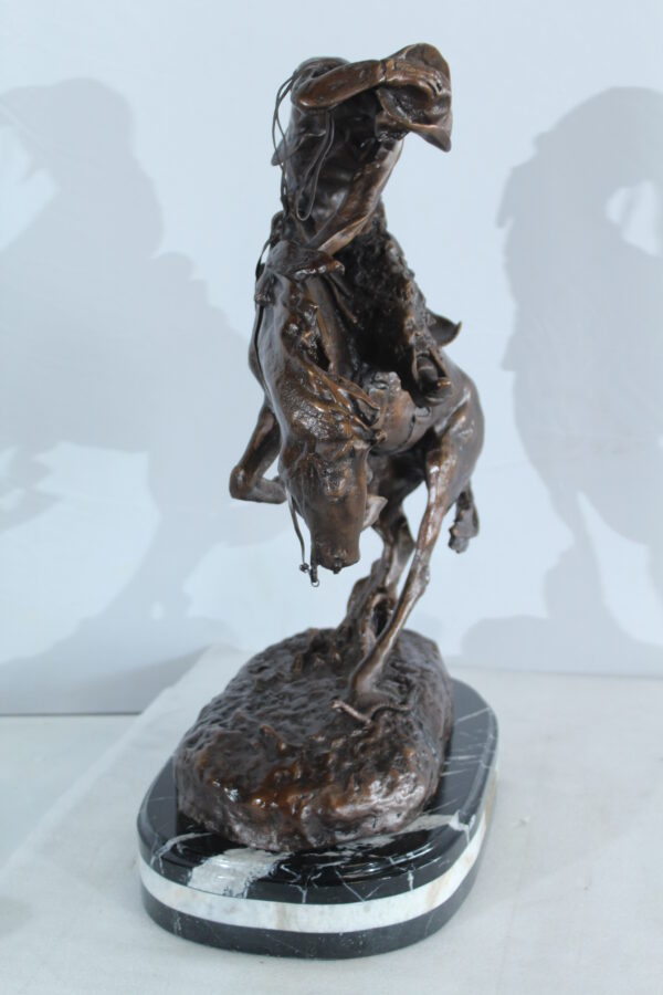 Rattlesnake Remington Replica Bronze Sculpture mounted on Marble 15" x 9" x 25"H - Image 5