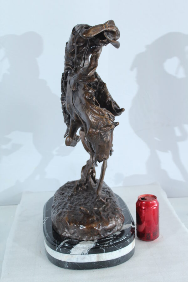 Rattlesnake Remington Replica Bronze Sculpture mounted on Marble 15" x 9" x 25"H - Image 6
