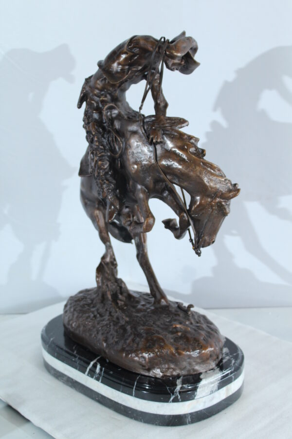 Rattlesnake Remington Replica Bronze Sculpture mounted on Marble 15" x 9" x 25"H - Image 7