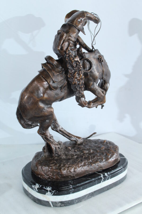 Rattlesnake Remington Replica Bronze Sculpture mounted on Marble 15" x 9" x 25"H - Image 9