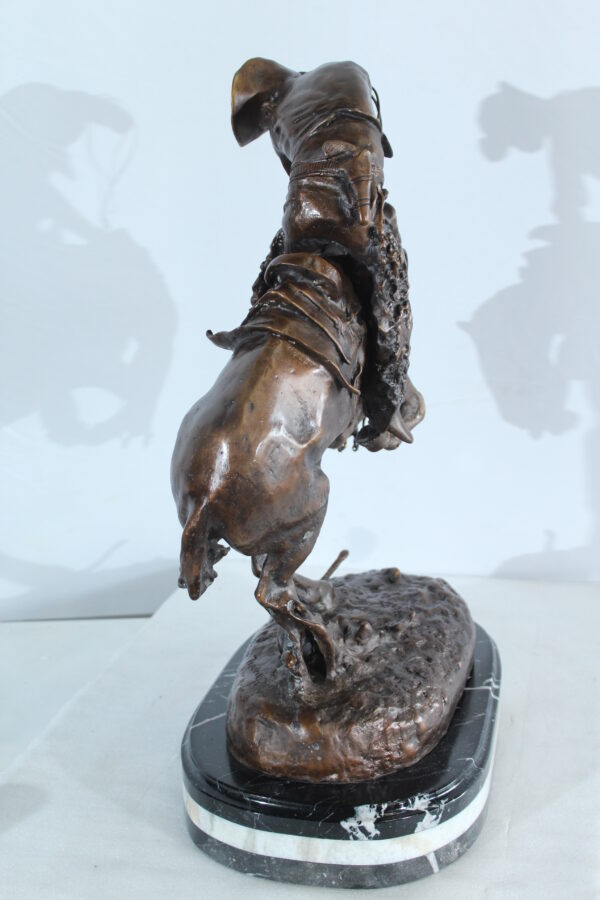 Rattlesnake Remington Replica Bronze Sculpture mounted on Marble 15" x 9" x 25"H - Image 10