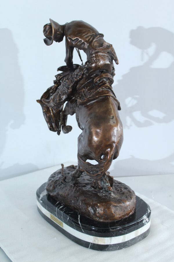 Rattlesnake Remington Replica Bronze Sculpture mounted on Marble 15" x 9" x 25"H - Image 11