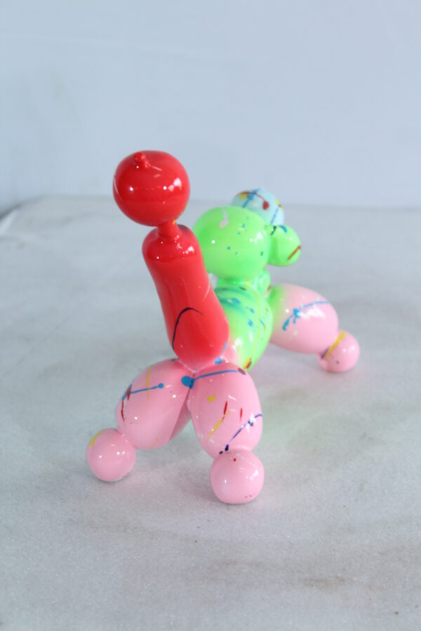 Color Splash Resin Balloon Dog Art Statue 8" x 4" x 7"H - Image 2