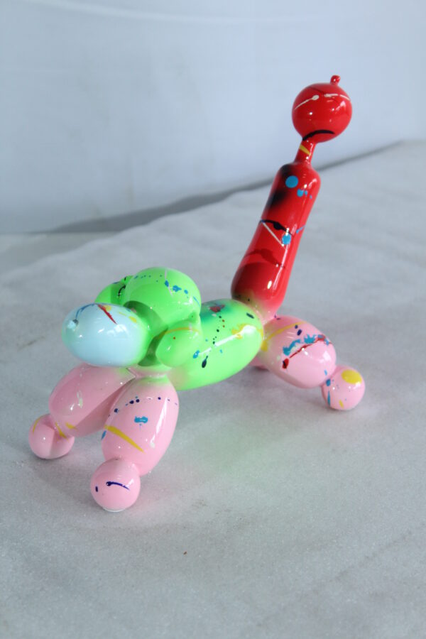 Color Splash Resin Balloon Dog Art Statue 8" x 4" x 7"H - Image 6