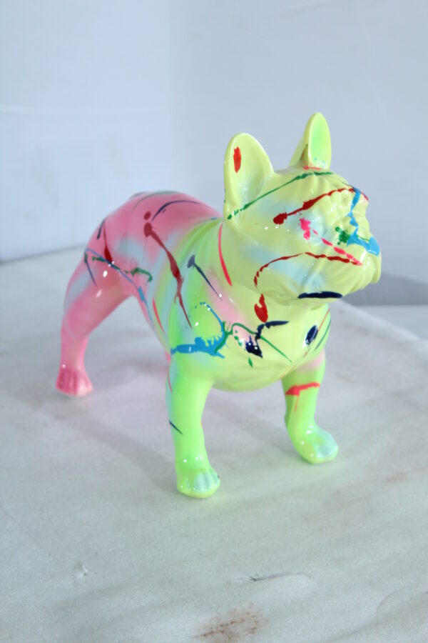 Color Splash Resin Bulldog Dog Statue Décor 15" x 7" x 14"H - Image 8