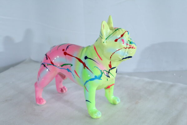 Color Splash Resin Bulldog Dog Statue Décor 15" x 7" x 14"H - Image 9