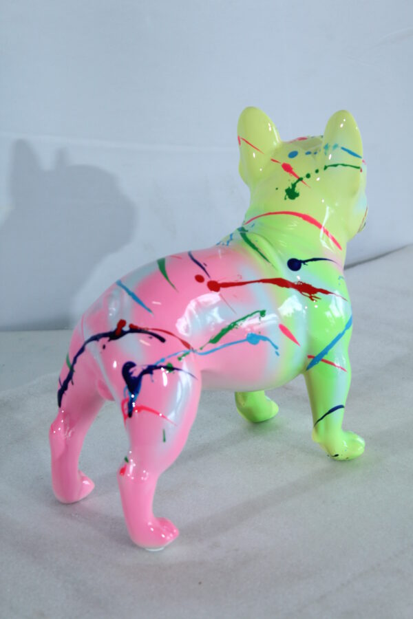 Color Splash Resin Bulldog Dog Statue Décor 15" x 7" x 14"H - Image 10