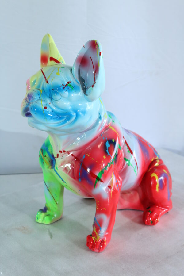 Colorful Resin French Bulldog Statue Modern Art Décor 15" x 8" x 16"H - Image 4