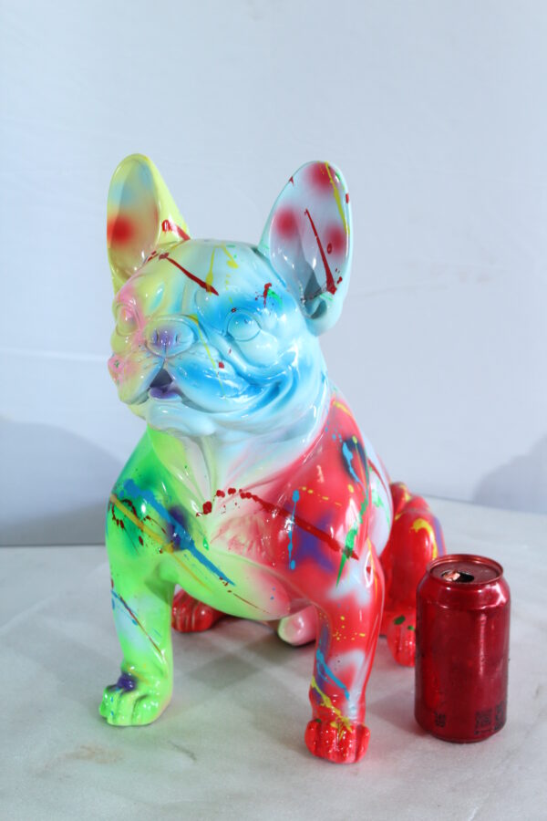 Colorful Resin French Bulldog Statue Modern Art Décor 15" x 8" x 16"H - Image 5