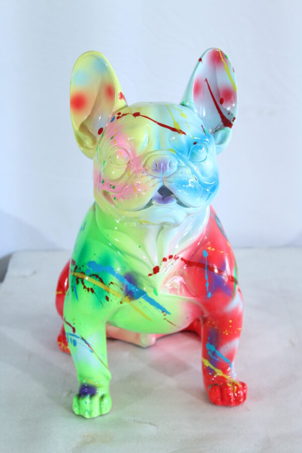 Colorful Resin French Bulldog Statue Modern Art Décor 15" x 8" x 16"H - Image 6