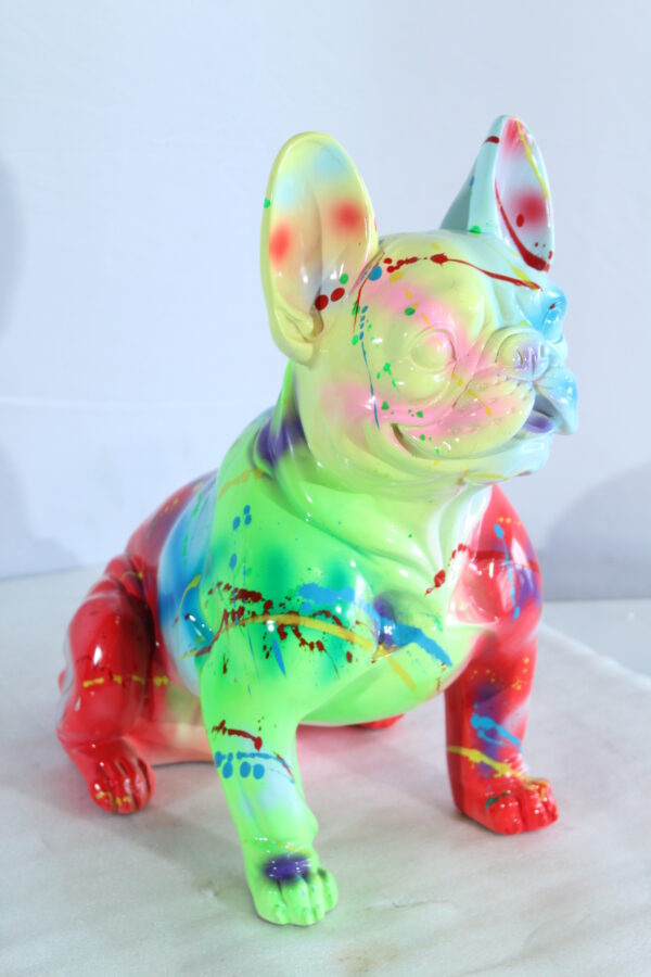 Colorful Resin French Bulldog Statue Modern Art Décor 15" x 8" x 16"H - Image 7