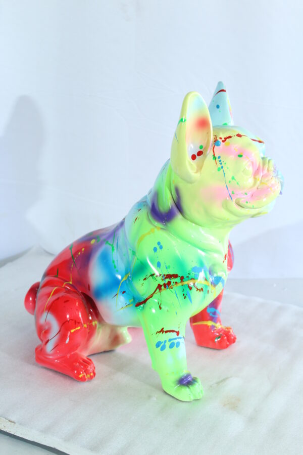 Colorful Resin French Bulldog Statue Modern Art Décor 15" x 8" x 16"H - Image 8