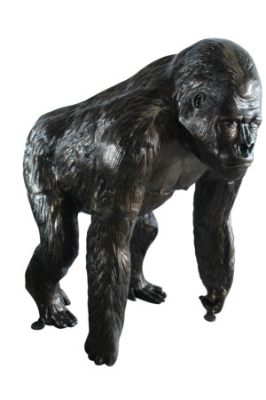 Giant Aluminum Gorilla Statue in Powerful Walking Stance 43" x 36" x 49"H