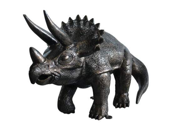 Giant Aluminum Triceratops Dinosaur Statue in Walking Pose 57" x 26" x 35"H
