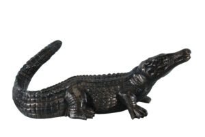 Aluminum Alligator Statue with Raised Tail and Textured Skin 36" x 15" x 13"H