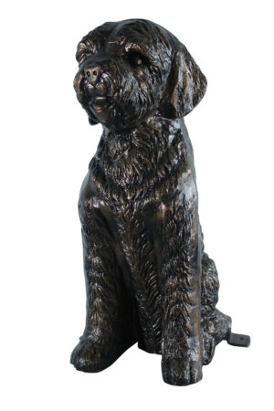 Aluminum Goldendoodle Dog Statue with Curly Fur Detail 21" x 11" x 27"H