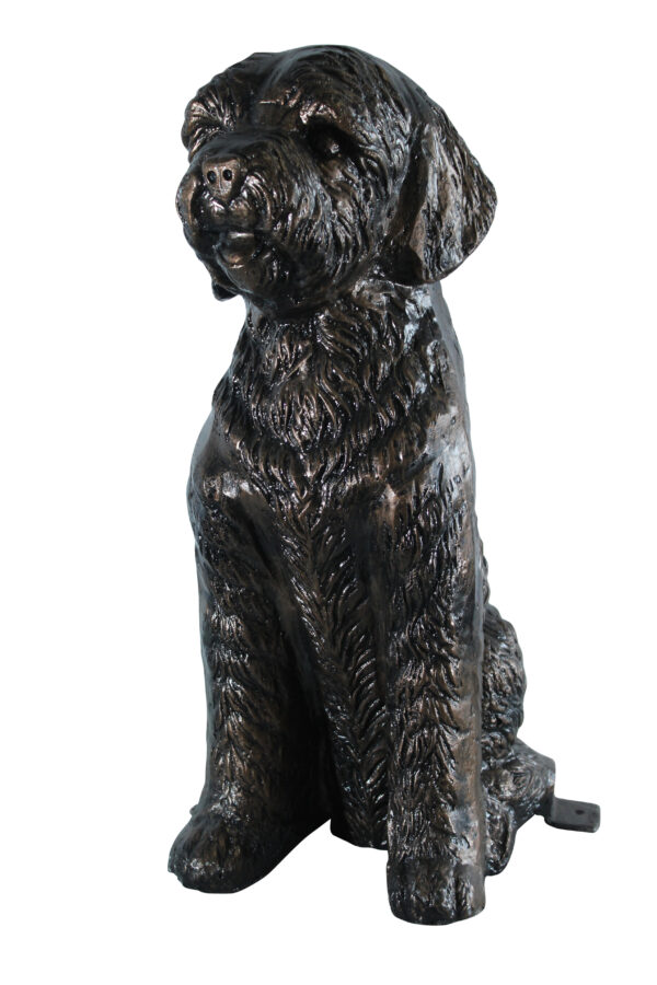 Aluminum Goldendoodle Dog Statue with Curly Fur Detail 21" x 11" x 27"H