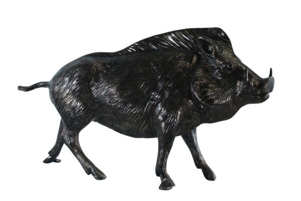 Aluminum Wild Boar Razorback Statue Detailed Rustic Animal Statue 46 x 12 x 30"H