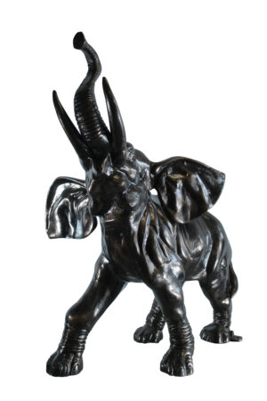 Majestic Aluminum Elephant Statue with Raised Trunk 33" x 25" x 44"H