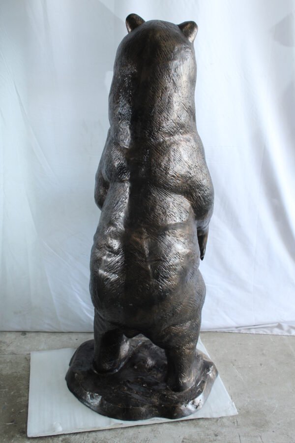 Giant Aluminum Bear Statue Standing Upright on Forest Base 20" x 23" x 61"H - Image 8