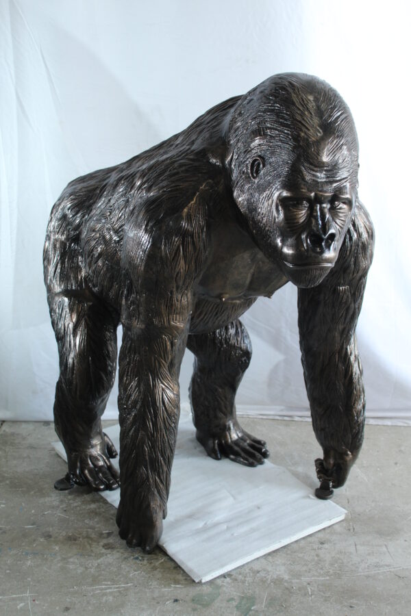 Giant Aluminum Gorilla Statue in Powerful Walking Stance 43" x 36" x 49"H - Image 11
