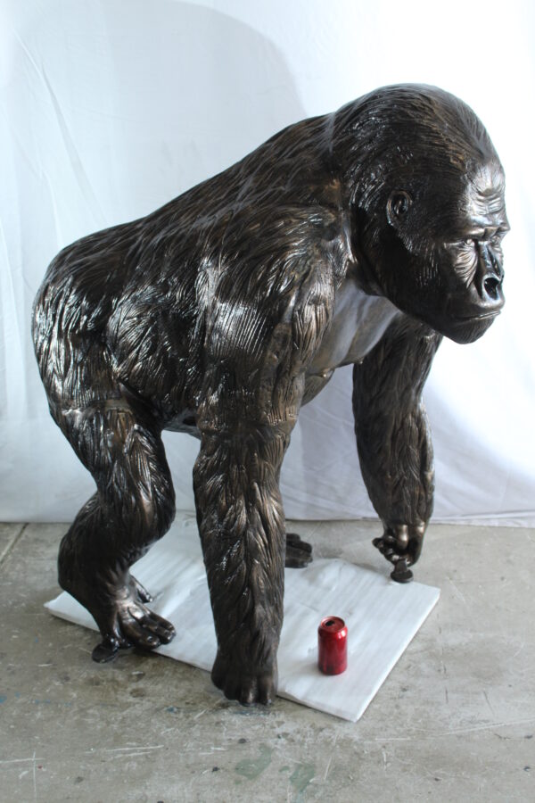 Giant Aluminum Gorilla Statue in Powerful Walking Stance 43" x 36" x 49"H - Image 12