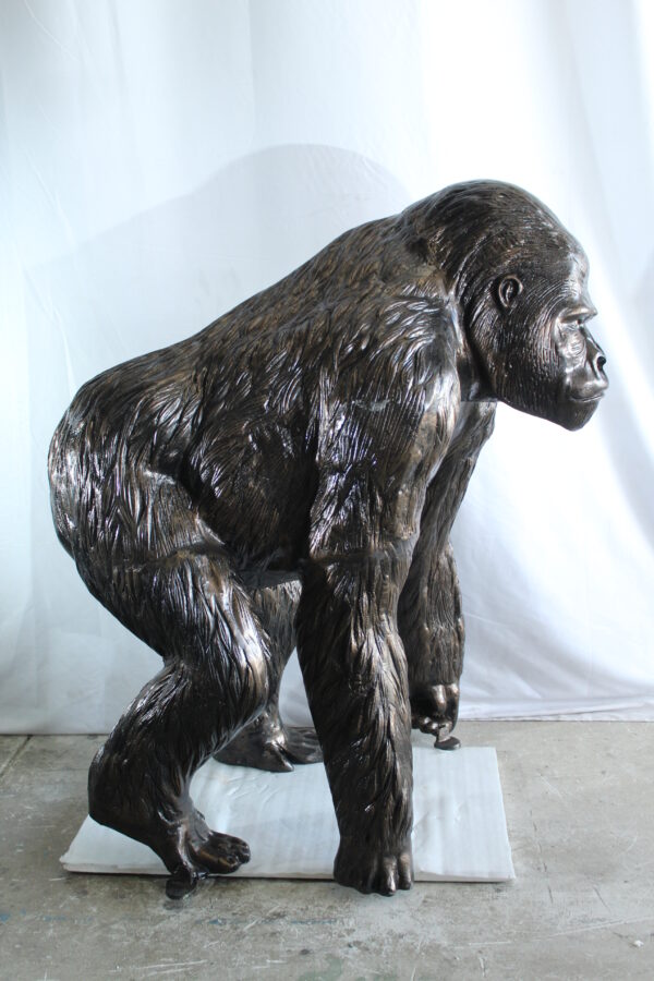 Giant Aluminum Gorilla Statue in Powerful Walking Stance 43" x 36" x 49"H - Image 13
