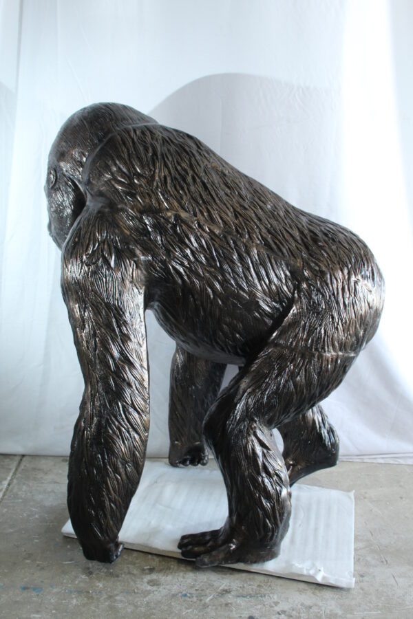 Giant Aluminum Gorilla Statue in Powerful Walking Stance 43" x 36" x 49"H - Image 5