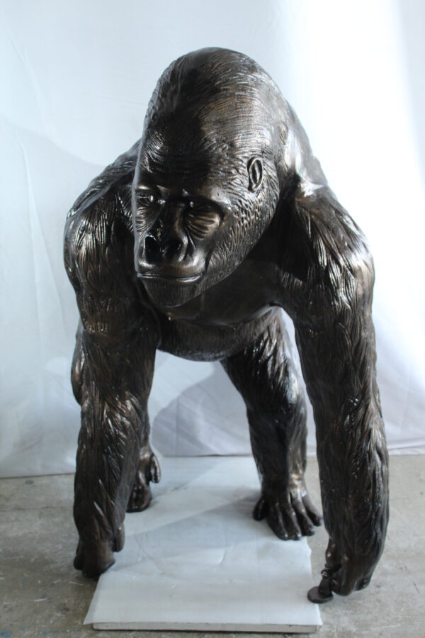Giant Aluminum Gorilla Statue in Powerful Walking Stance 43" x 36" x 49"H - Image 7