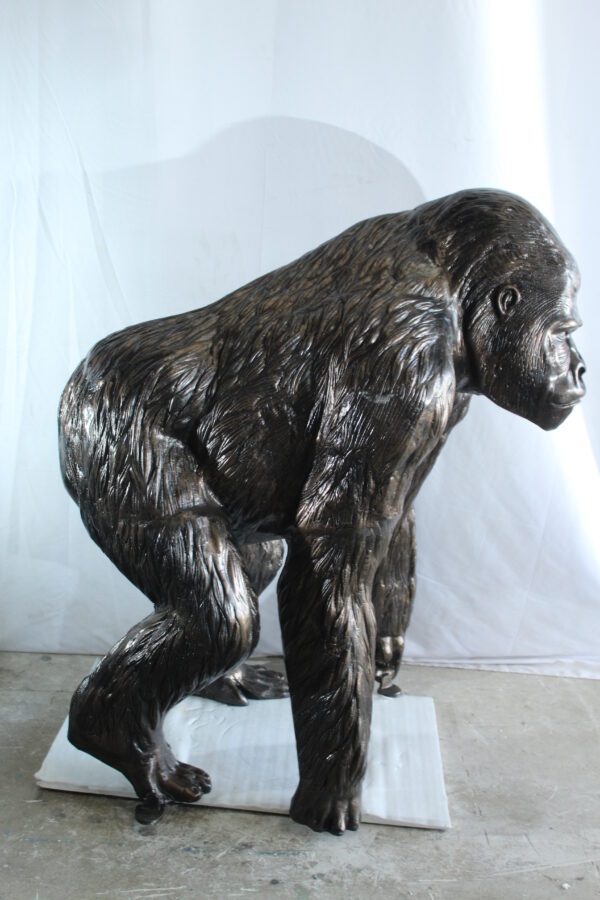 Giant Aluminum Gorilla Statue in Powerful Walking Stance 43" x 36" x 49"H - Image 8