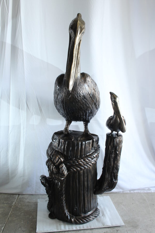 Giant Aluminum Mama Pelican with Baby Pelican Statue on Post 40" x 33" x 78"H - Image 10
