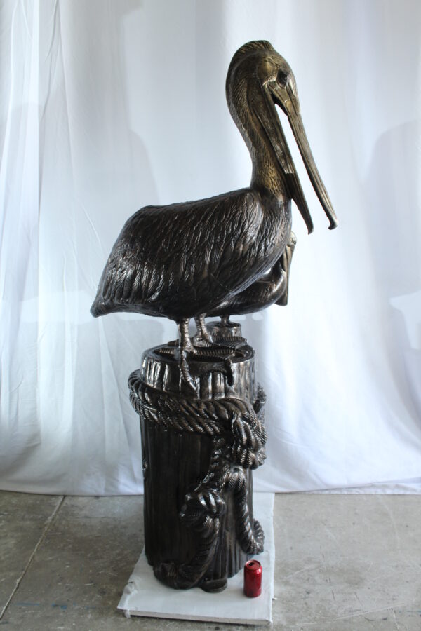 Giant Aluminum Mama Pelican with Baby Pelican Statue on Post 40" x 33" x 78"H - Image 12