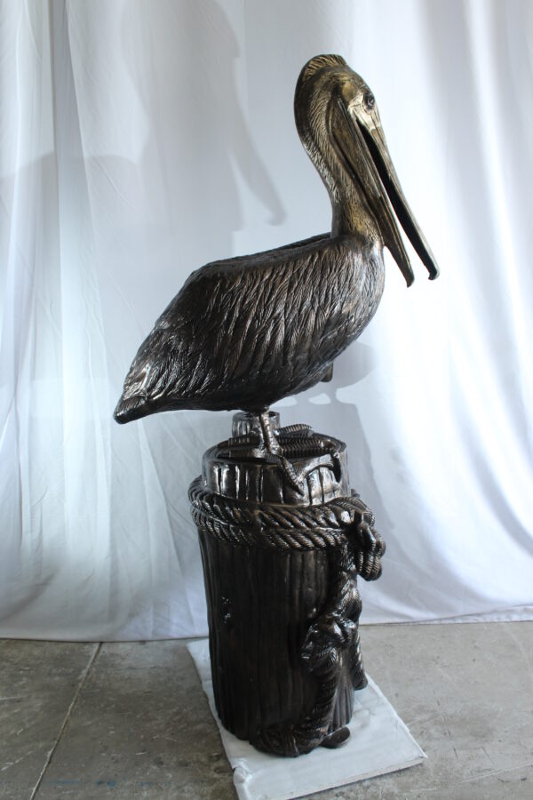 Giant Aluminum Mama Pelican with Baby Pelican Statue on Post 40" x 33" x 78"H - Image 13