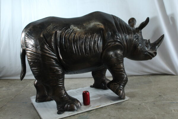 Giant Aluminum Rhinoceros Statue with Detailed Armor Texture 60" x 17" x 35"H - Image 11