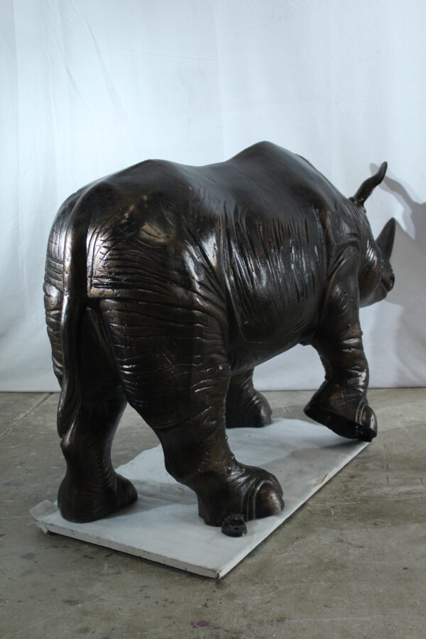 Giant Aluminum Rhinoceros Statue with Detailed Armor Texture 60" x 17" x 35"H - Image 12