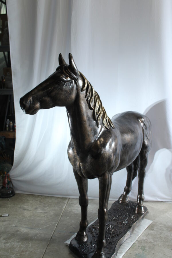 Majestic Aluminum Horse Statue Life Size Decorative Art 76" x 19" x 67"H - Image 4