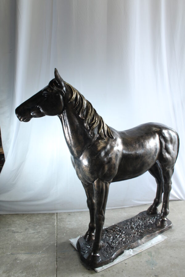 Majestic Aluminum Horse Statue Life Size Decorative Art 76" x 19" x 67"H - Image 5