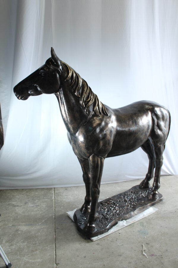 Majestic Aluminum Horse Statue Life Size Decorative Art 76" x 19" x 67"H - Image 6