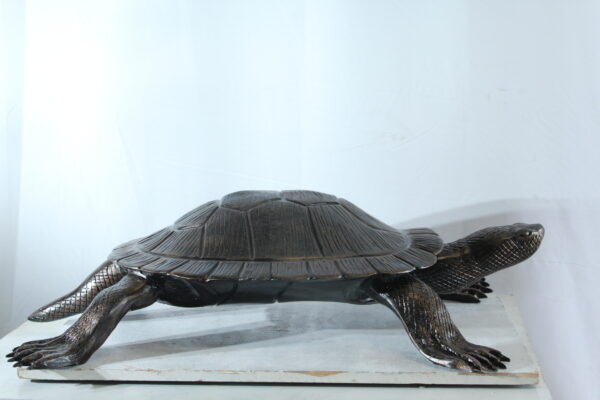 Cooter Turtle Aluminum Statue with Realistic Crawling Pose 38" x 26" x 8"H - Image 10