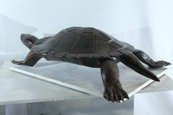 Cooter Turtle Aluminum Statue with Realistic Crawling Pose 38" x 26" x 8"H - Image 7