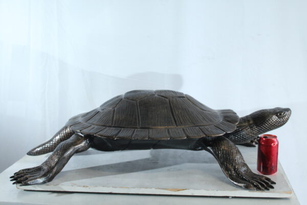 Cooter Turtle Aluminum Statue with Realistic Crawling Pose 38" x 26" x 8"H - Image 2