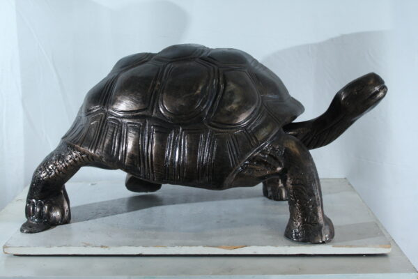 Large Aluminum Tortoise Statue with Detailed Shell and Legs 35" x 18" x 18"H - Image 11